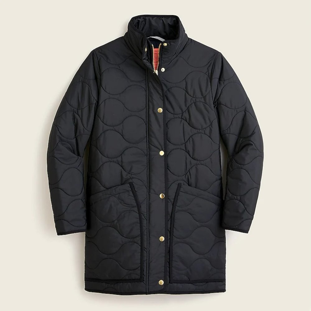 J Crew Quilted Cocoon Puffer Coat with PrimaLoft